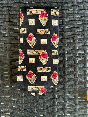 Ferrell Reed Nordstrom Floral Geometric Silk Necktie Modern Designer Tie